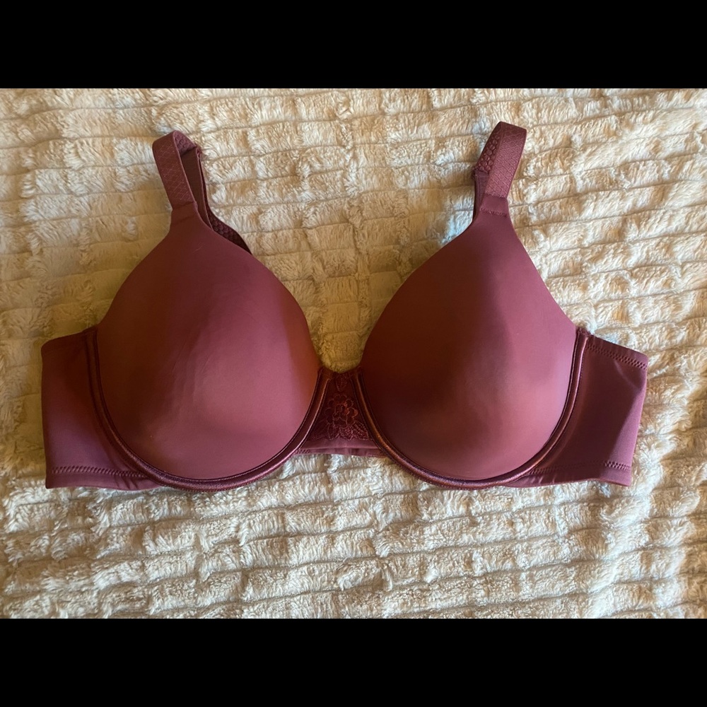 Vanity Fair Lined Pink T-Shirt Bra Floral 42C